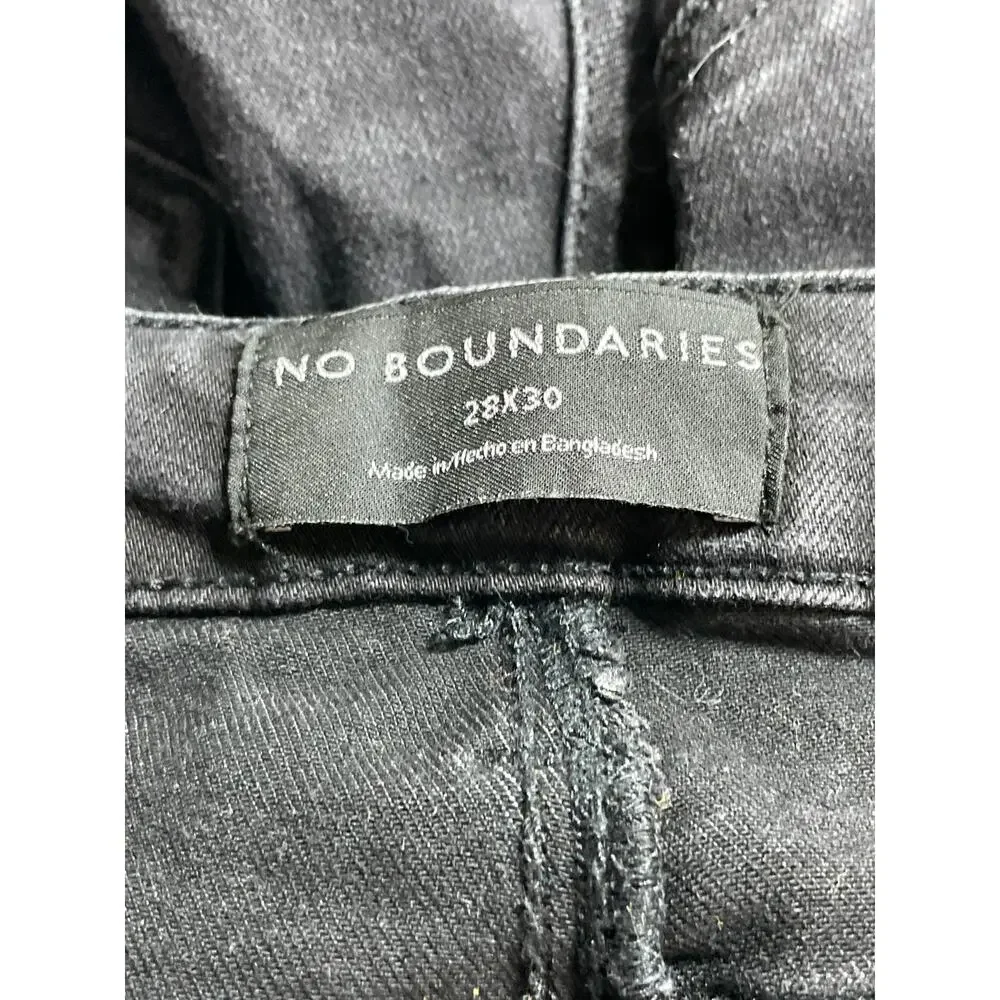 No Boundaries Women's Black High Waisted Classic Skinny Denim Jeans Pants 28x30